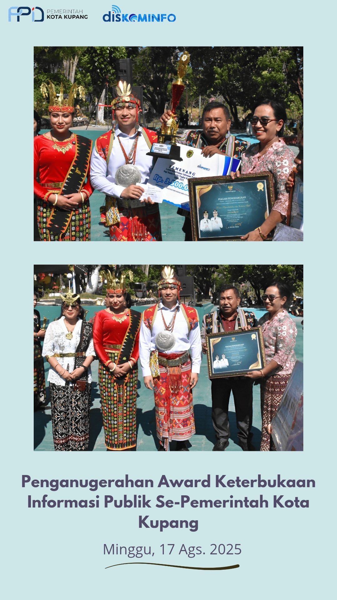 DISPENDUK RAIH PREDIKAT INFORMATIF  DALAM PEMERINGKATAN KETERBUKAAN INFORMASI PUBLIK TAHUN 2025 LINGKUP PEMERINTAH KOTA KUPANG