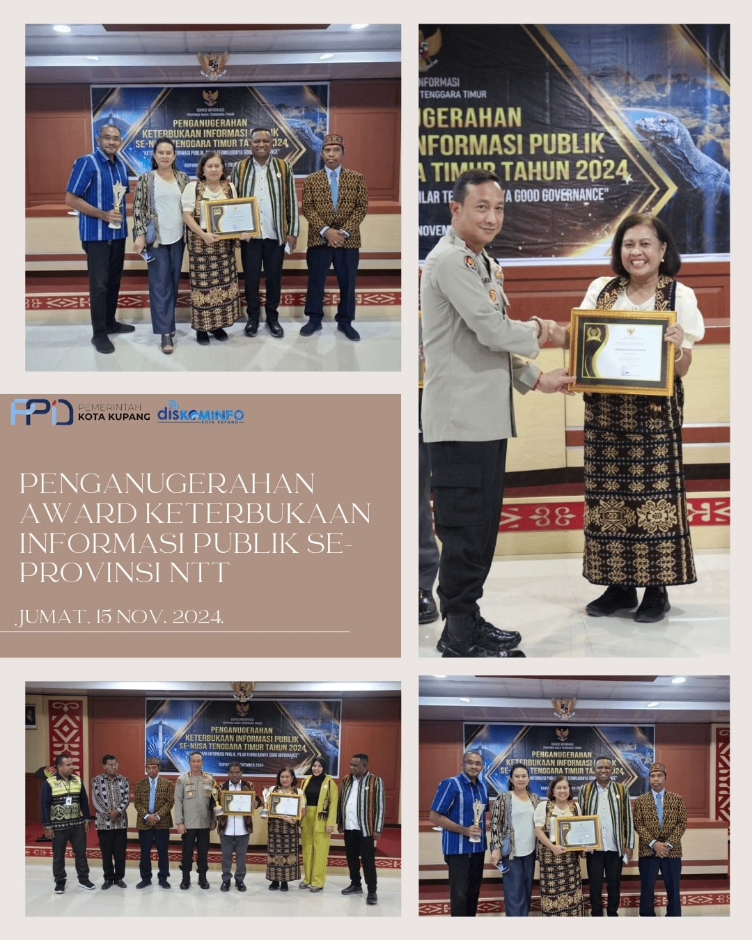 PEMERINTAH KOTA KUPANG KEMBALI RAIH PREDIKAT INFORMATIF DALAM PEMERINGKATAN KETERBUKAAN INFORMASI PUBLIK SE-PROVINSI NTT TAHUN 2024